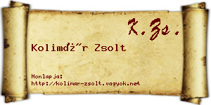 Kolimár Zsolt névjegykártya